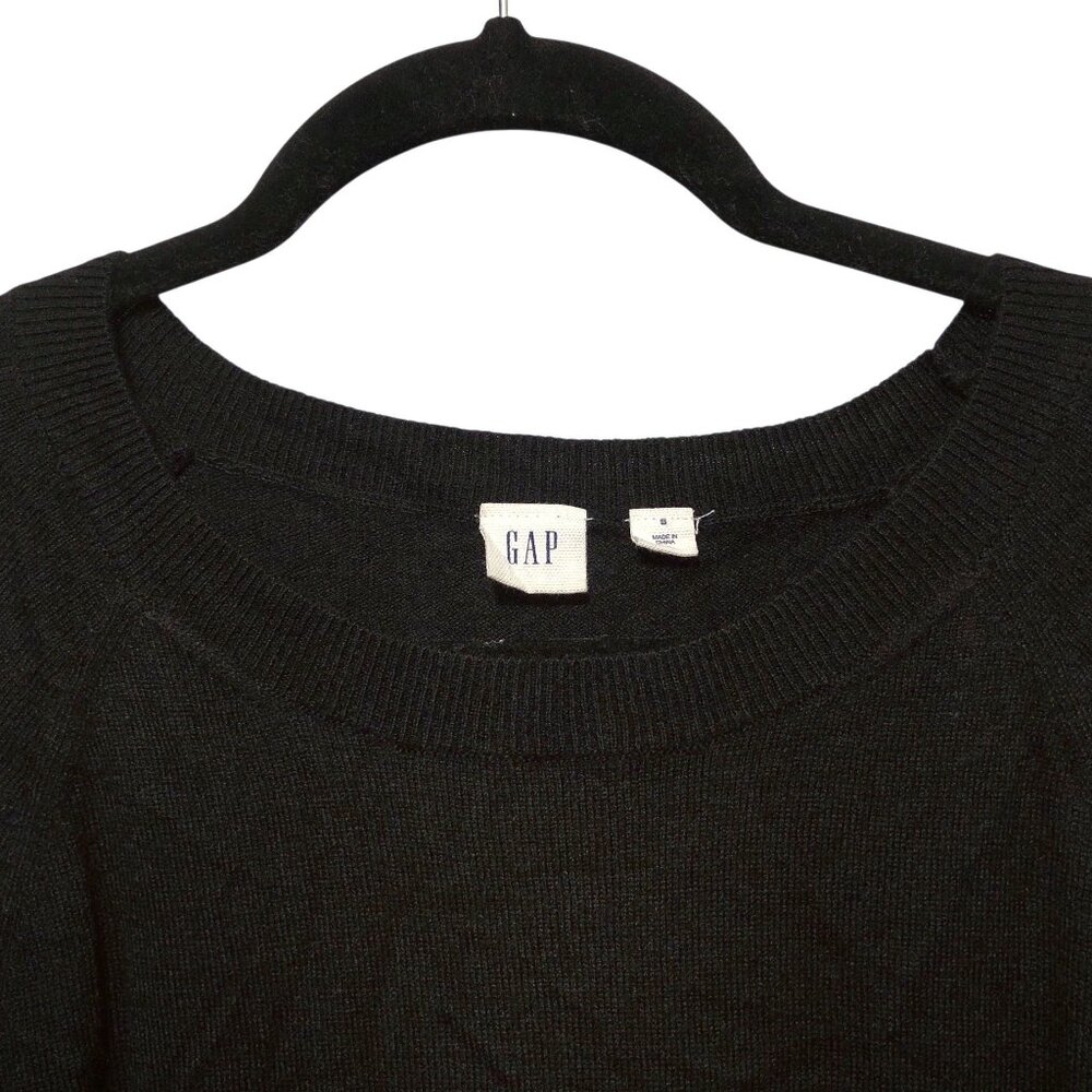 Gap Solid Black Round Neck Cold Shoulder Long Sle… - image 4